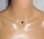 Hematiet hart hanger aan 925 zilveren ketting