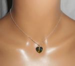 Groene Swarovski kristallen hart hanger aan 925 zilveren ketting