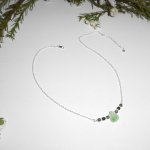 Originele 925 zilveren ketting met schildpad en jade kralen aan ketting