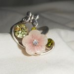 Originele 925 zilveren ring met roze bloem en Swarovski kristal