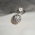 Originele Swarovski Dubbele Kristal Ring in 925 Sterling Zilver