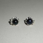 Oorbellen met zwarte gekweekte parel, zilver 925