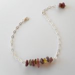 Chip armband met toermalijn stenen aan 925 zilveren ketting