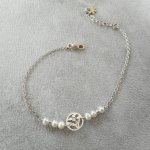 Gekweekte parelarmband met levensboom in zilver 925
