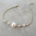 Gekweekte parel armband aan 925 zilveren ketting