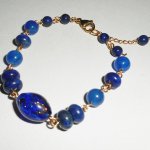 Murano glas en blauwe halfedelstenen armband