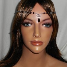 2 in 1 paarse boheemse kristallen tiara met bloemmotief