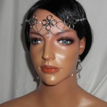 Boheemse kristallen kralen tiara met Keltische motieven 2 in 1