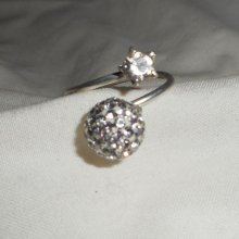 Originele Swarovski Dubbele Kristal Ring in 925 Sterling Zilver