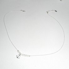 925 zilveren choker ketting met anker en kristallen kralen