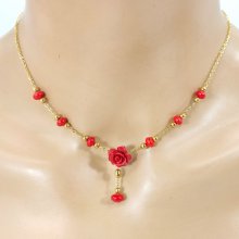 Roze en rode gorgonian ketting
