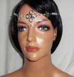 Witte ondoorzichtige Boheemse kristallen tiara met Keltische motieven 2 in 1