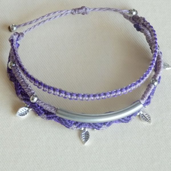 3 in 1 Multi-Rijg Armband Paars en Violet