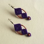 Micro macramé oorbellen, paars