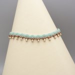 Enkelbandje in micro-macramé 'water mint groen