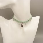 Water mintgroen micro macramé choker collier