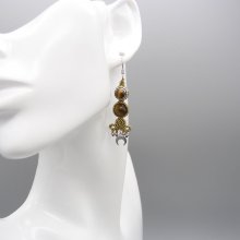 Paar gouden micro-macramé oorbellen 