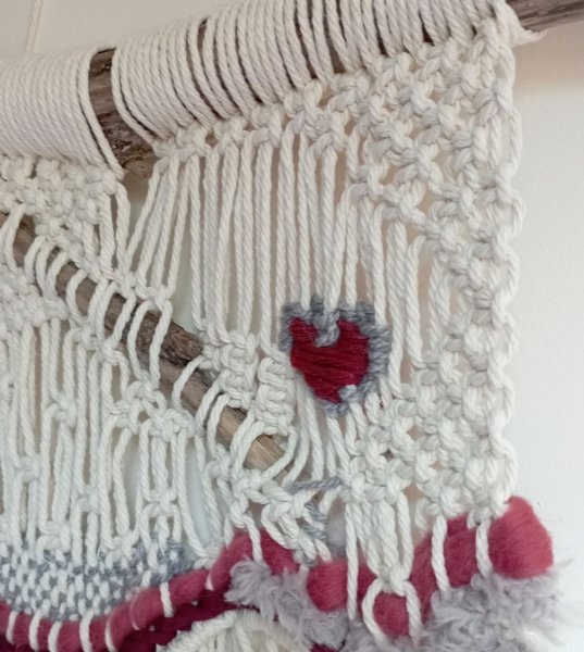 Ensemble de suspensions murales en macram&eacute; tiss&eacute; et tissage circulaire assorti