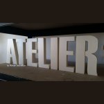 Decoratieve polystyreen letter ATELIER , hoogte 20 cm
