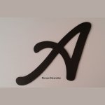 Kunststof letter PVC zwart LOMBRIZ