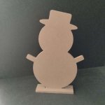 Houten standaard om SNOWMAN te versieren