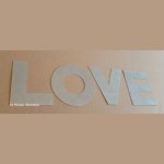 Zinken sierletter LOVE 20 cm