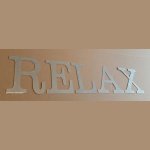 Decoratieve zinken letter RELAX 30 cm