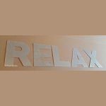 Decoratieve zinken letter RELAX 30 cm