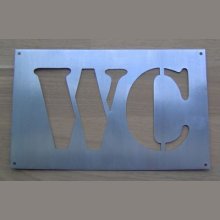 Stencil, metalen letter zink WC