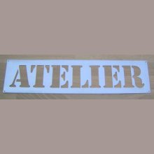 Stencil, metalen letter zink ATELIER