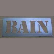 Deco sjabloon, metalen letter zink BATH