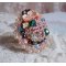 Boheemse ring geborduurd met Swarovski kristallen, facetten en Miyuki kralen