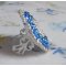 Azur ring geborduurd met Swarovski kristallen en parels