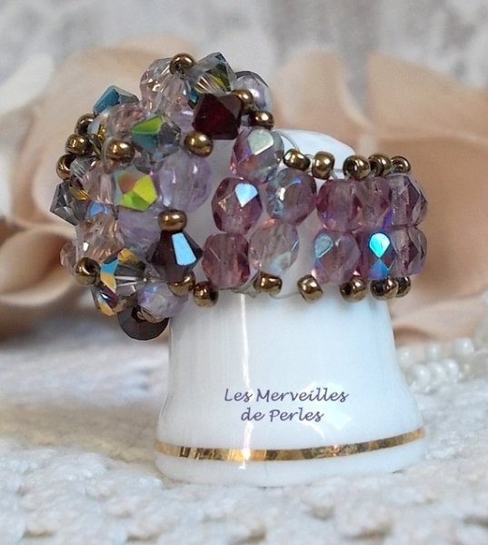 Charmeuse ring met Swarovski kristal facetten en spinners