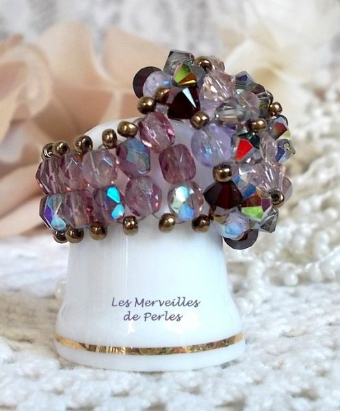 Charmeuse ring met Swarovski kristal facetten en spinners