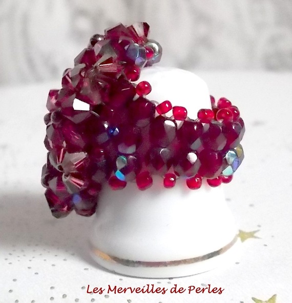 Orchidee Ring met Swarovski kristal facetten en spinners