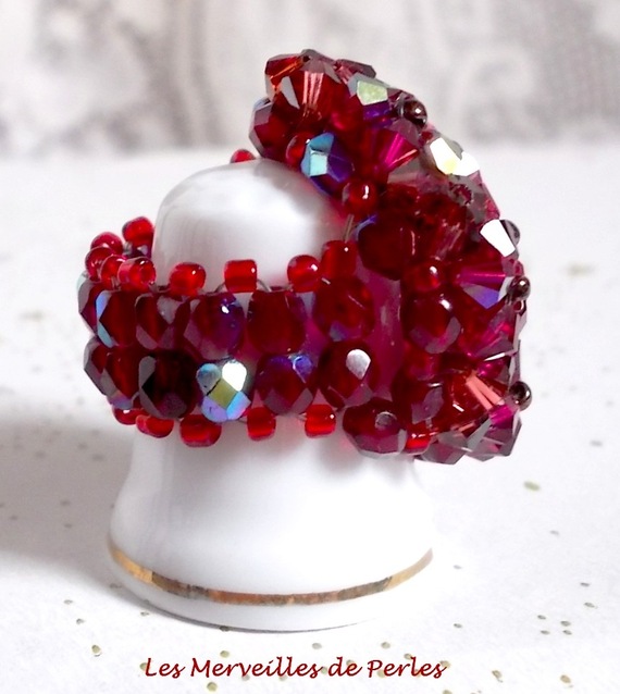 Orchidee Ring met Swarovski kristal facetten en spinners