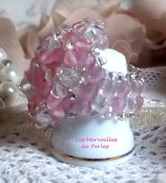 Fonkelende Roze Ring met Swarovski kristal facetten en spinners