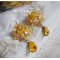 BO Zonnebloem Goud geborduurd met Swarovski kristallen, metalen roosjes en Miyuki zaadkralen