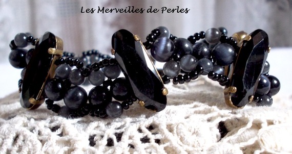 Liberty armband met Swarovski kristallen en glazen cat eye
