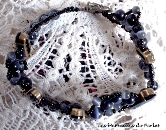 Liberty armband met Swarovski kristallen en glazen cat eye