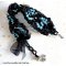 Prestige armband met zwarte en blauwe facetten en organza lint