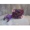 Chinese Purple Stone manchet armband geborduurd met fijne stenen: Sugilites, Swarovski kristallen, rocailles en een paars Organza lint.