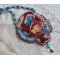 Bel'Art slabbetjesketting met jaren 50 hars cabochon, rocailles en Swarovski kristallen parels 