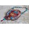 Bel'Art slabbetjesketting met jaren 50 hars cabochon, rocailles en Swarovski kristallen parels 