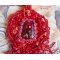 Coralie hanger ketting geborduurd met overvloedige halfedelstenen.
