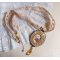 Reflets de Rosée hanger ketting, parels, Swarovski kristal en kant.