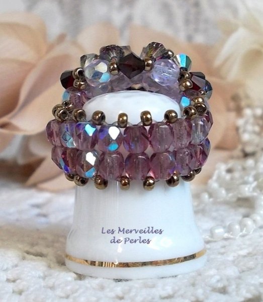 Charmeuse ring met Swarovski kristal facetten en spinners