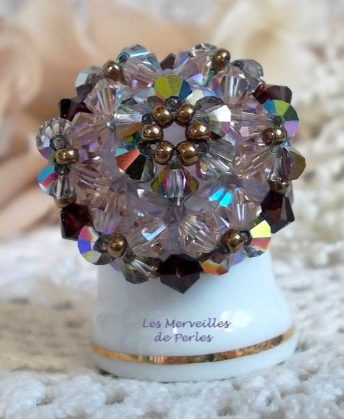 Charmeuse ring met Swarovski kristal facetten en spinners