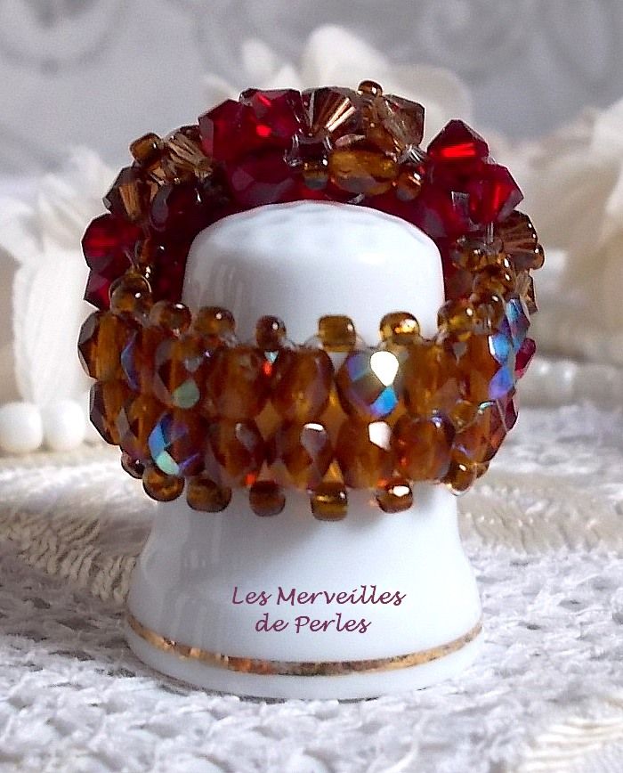 Klaproos ring met Swarovski kristal facetten en spinners